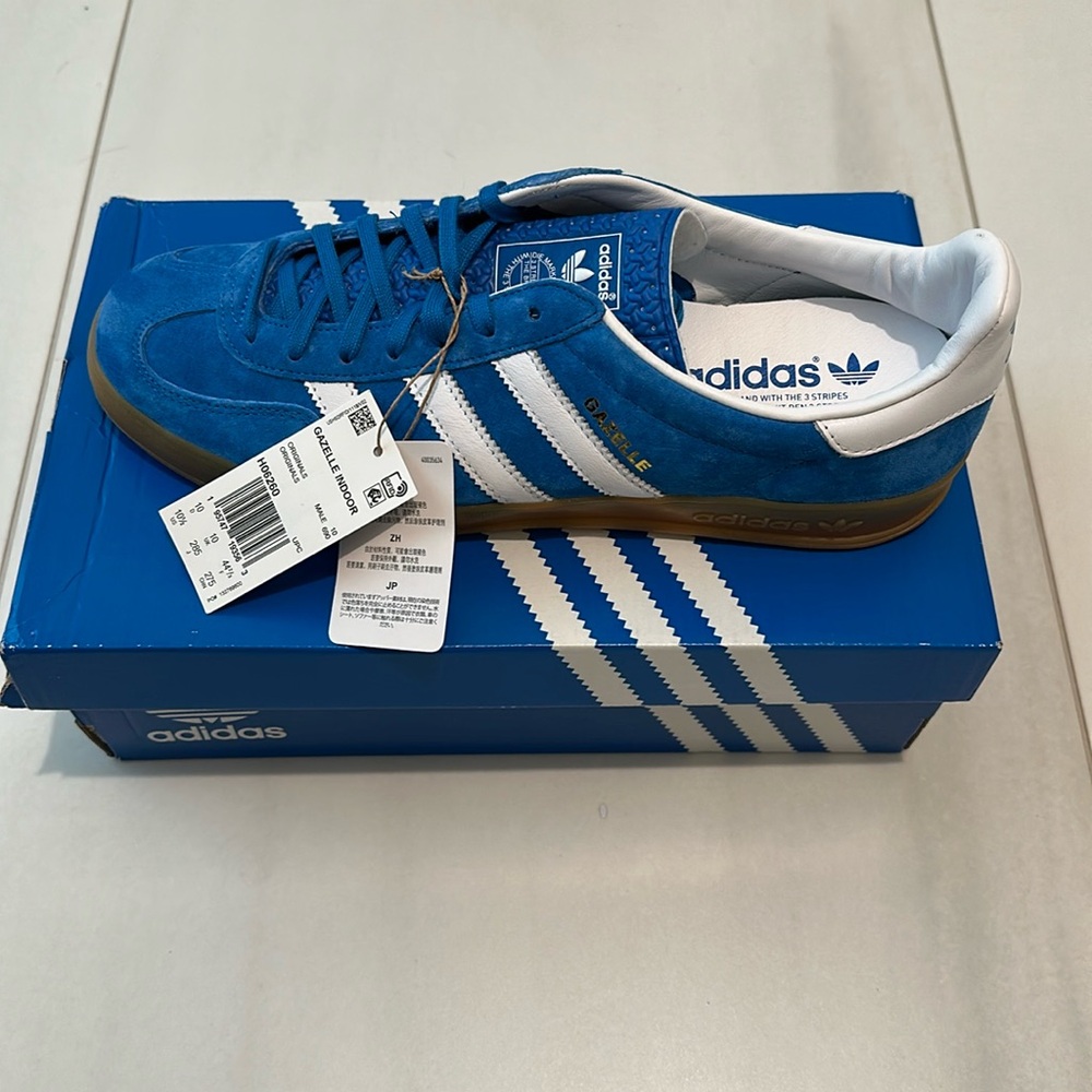 Adidas Gazelle Indoor Blue Bird Gum Casual Suede Leather Sneakers Men's 10.5 US